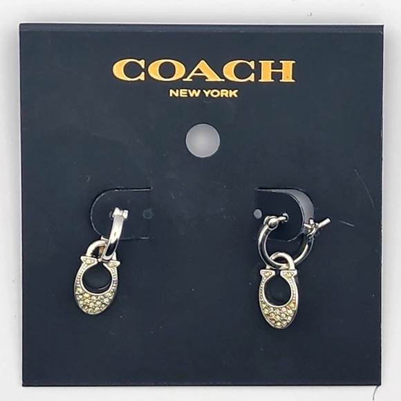 Coach Jewelry - Coach "C" Earrings Silver Signature Rhinestone